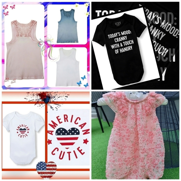 Baby Girl 3–6M Lot w/ Organic Tanks, Graphic Onesies & Floral Outfit | NWT - Picture 1 of 9